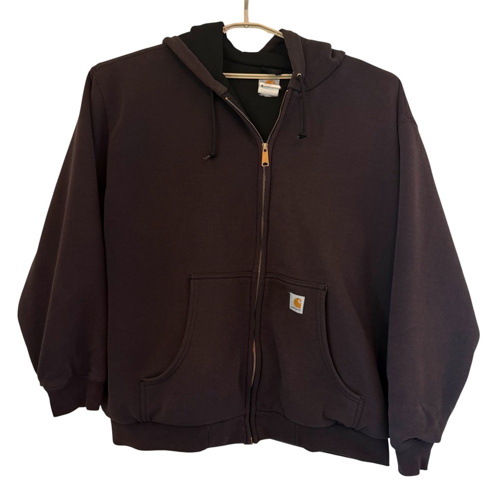 Carhartt J149 BLK Thermal Lined Full Zip Hoodie Faded Black Mens 2XL Regular